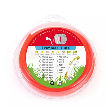 3.0mm Garis Pemangkas Nilon Persegi 50m Blister
